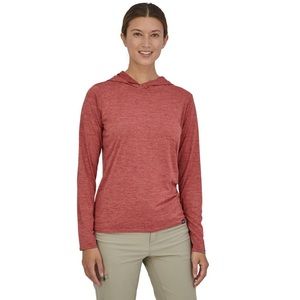 PATAGONIA CAPILENE COOL DAILY HOODY WOMEN'S Size Medium Red Lightweight